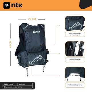 Mochila de Hidratação 3L Trail Run NTK para Corrida - Nautika Lazer